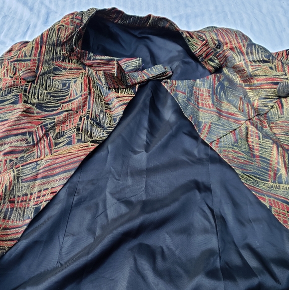50's 60's Gold Lame Swing Coat Trapeze Coat - Picture 12 of 13